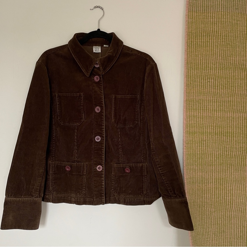 DKNY Brown Corduroy Jacket with Patch Pockets